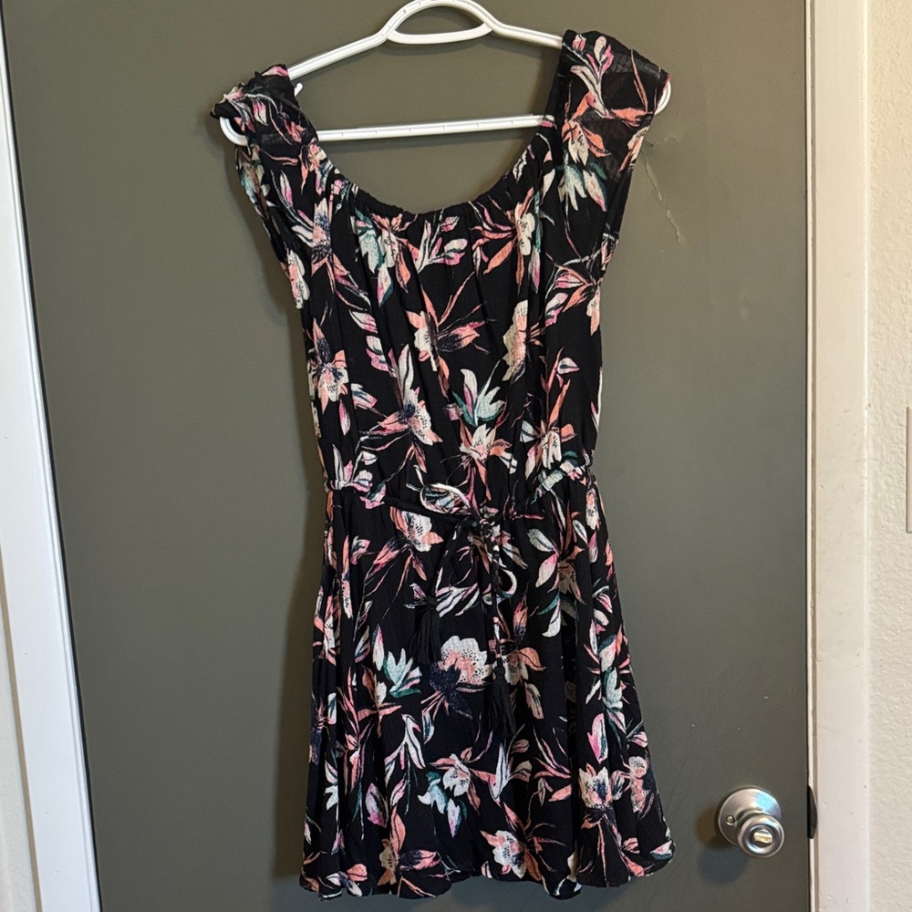 Revolution Black Dress with Pink Floral Pattern